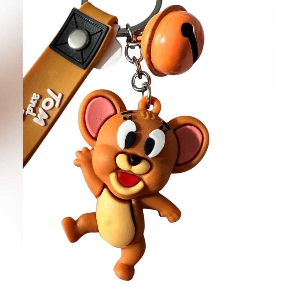 Collectable Jerry from Tom and Jerry Silicone Keychain with wristband and bell - Picture 4 of 7